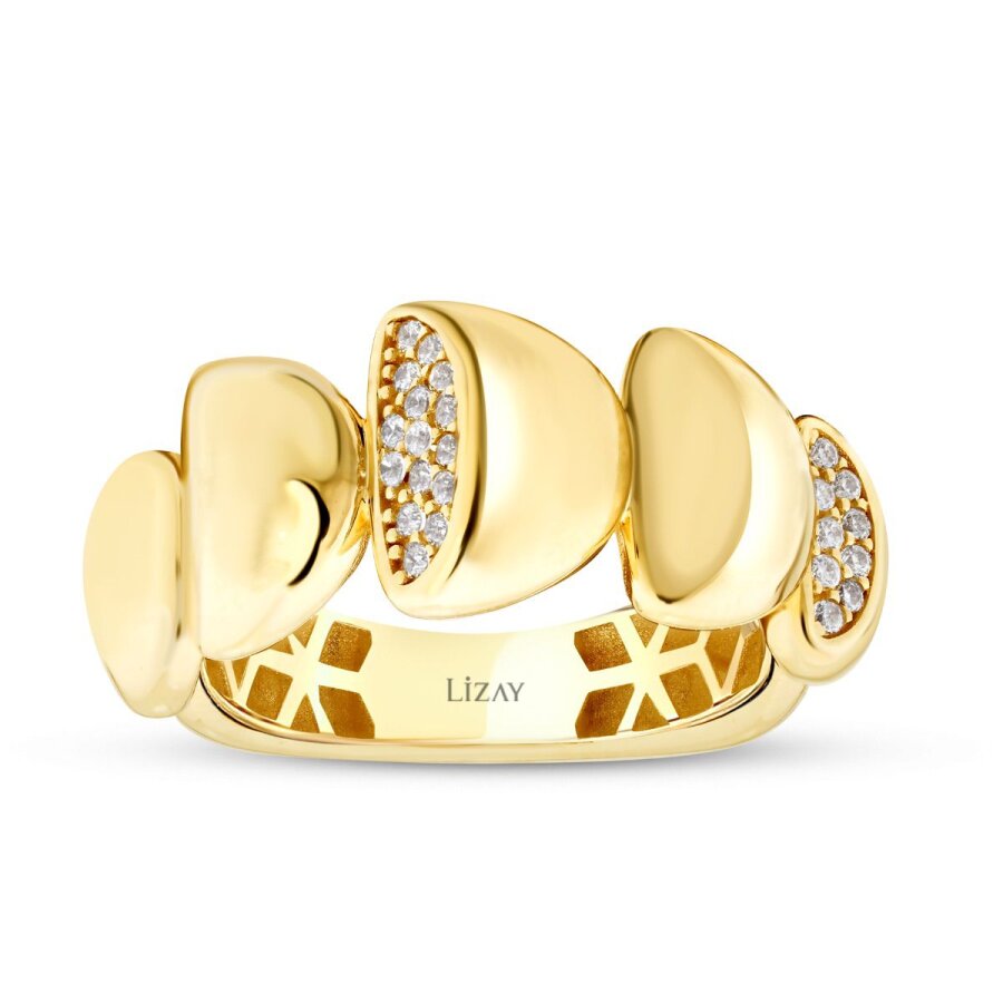 Gold Stone Curved Trend Ring