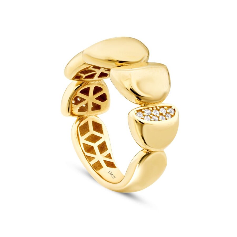 Gold Stone Curved Trend Ring