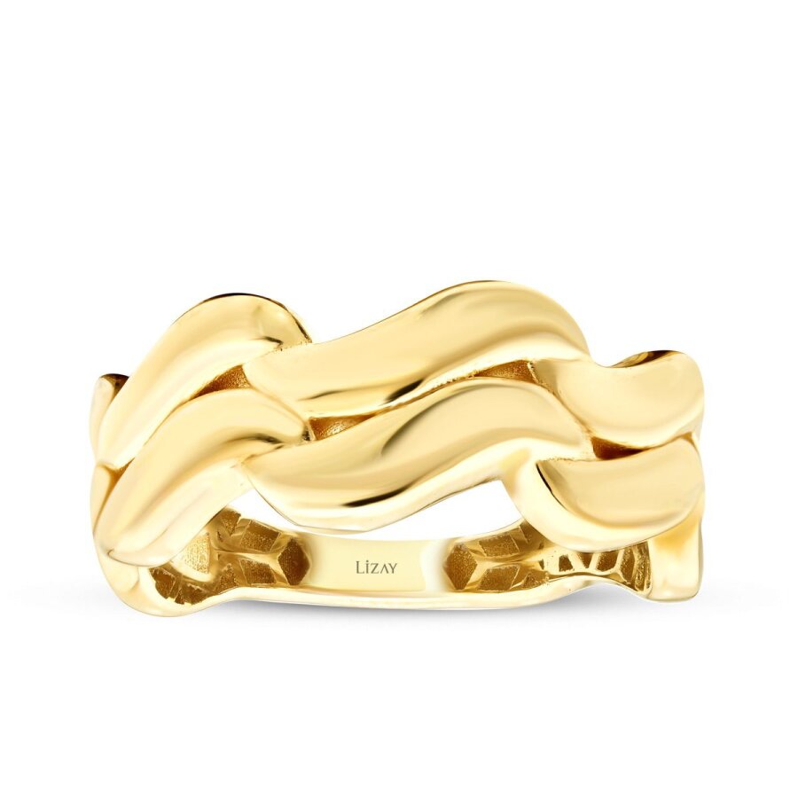Gold Curved Trend Ring