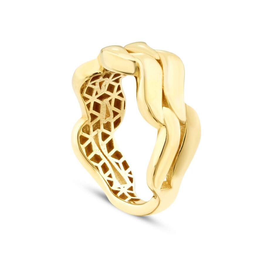 Gold Curved Trend Ring
