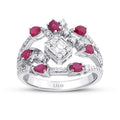 1,12 Carat Diamond Pear Ruby Ring