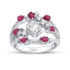 1,12 Carat Diamond Pear Ruby Ring