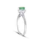 0,59 Carat Diamond Pear Emerald Ring