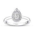 0,17 Carat Diamond Baguette Pear Trend Ring