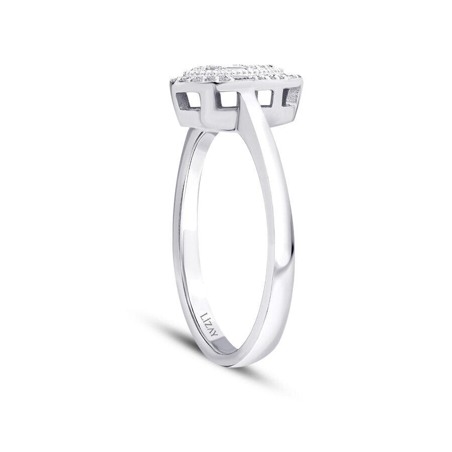 0,17 Carat Diamond Baguette Pear Trend Ring