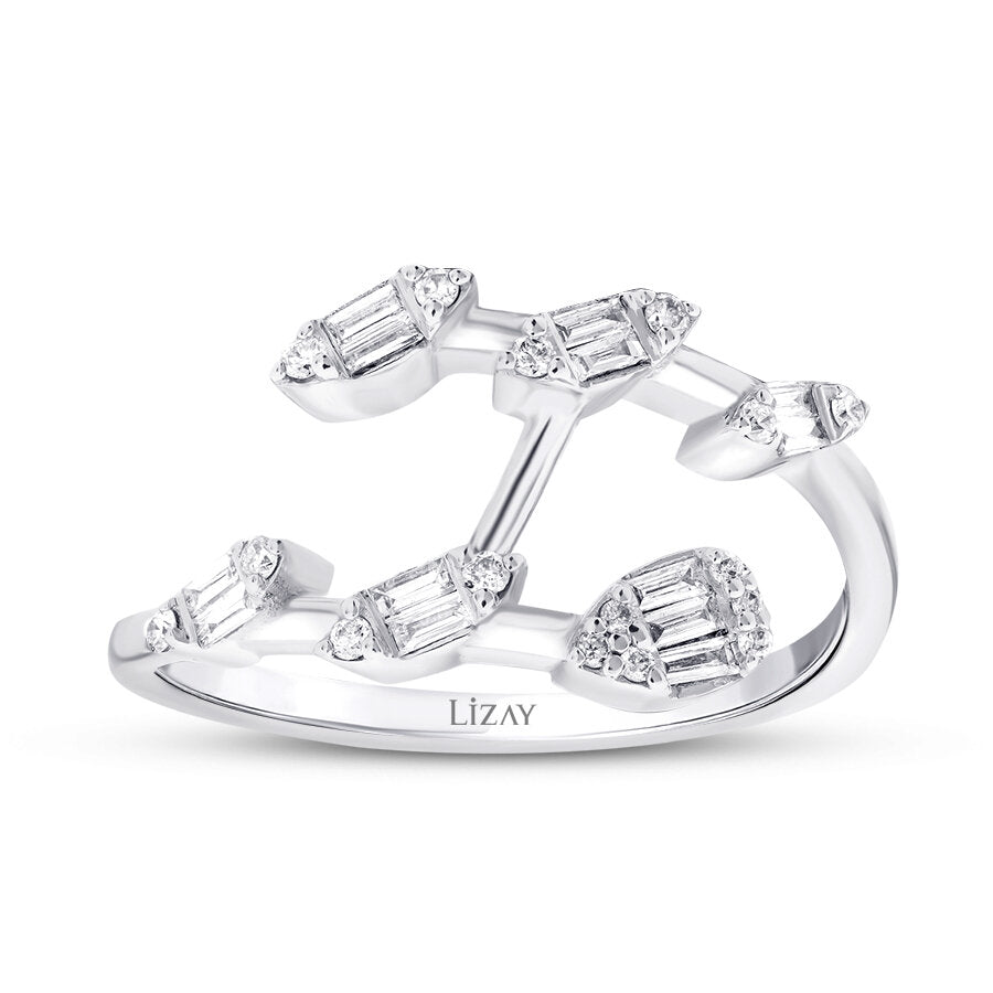 0,21 Carat Diamond Baguette Trend Ring