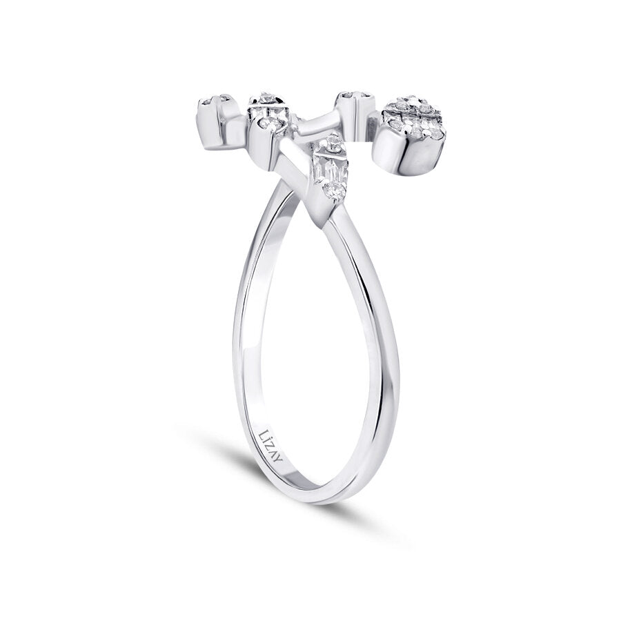 0,21 Carat Diamond Baguette Trend Ring