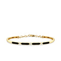 Gold Stone Black Enamel Bangle
