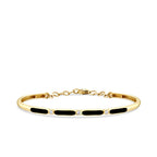 Gold Stone Black Enamel Bangle