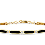 Gold Stone Black Enamel Bangle