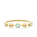Gold Stone Blue Enamel Beaded Cuff