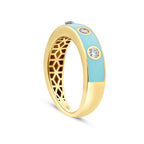 Gold Stone Blue Trend Ring