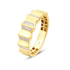 Gold White Enamel Textured Trendy Ring