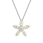 0,65 Carat Diamond Marquise Fancy Flower Necklace