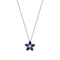 0,62 Carat Diamond Pear Sapphire Flower Necklace