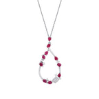 1,02 Carat Diamond Pear Ruby Trend Necklace