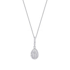 0.39 Carat Diamond Baguette Pear Necklace