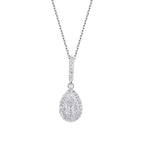 0.39 Carat Diamond Baguette Pear Necklace