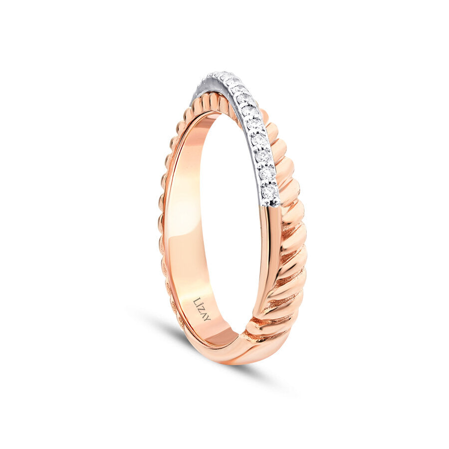 0,17 Carat Diamond Two-Tone Trend Ring