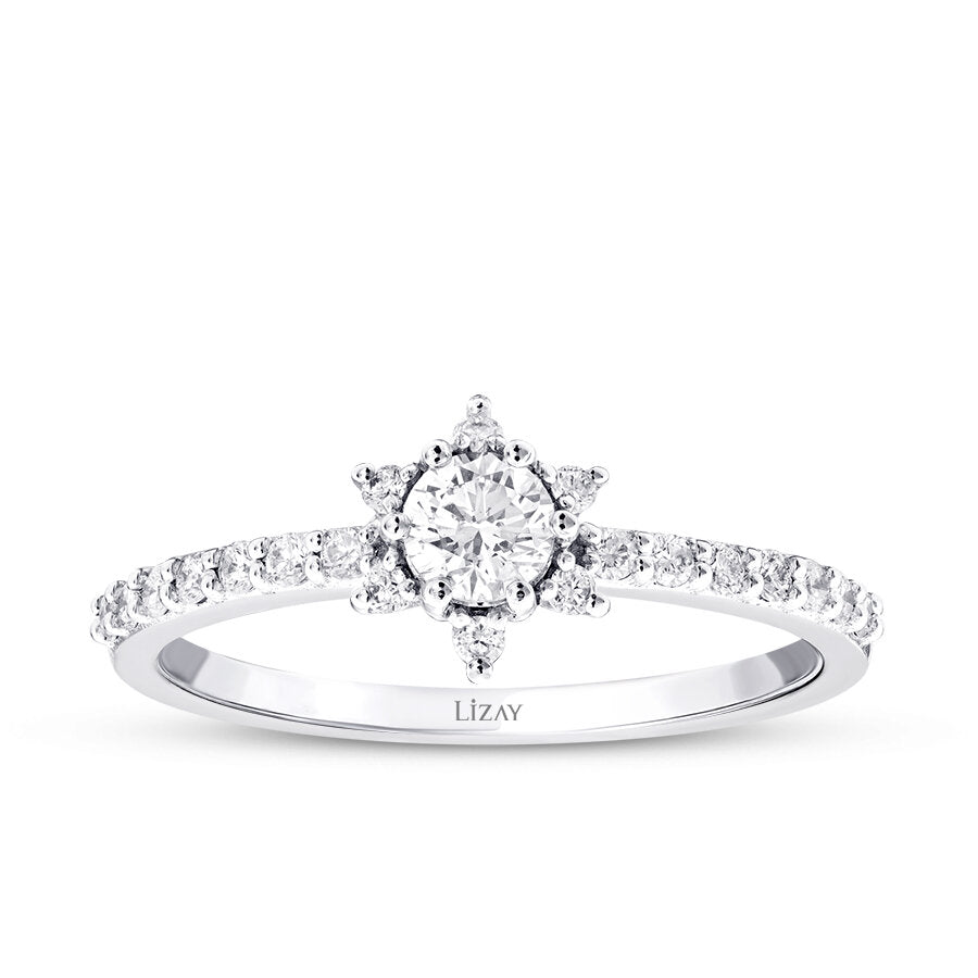0,43 Carat Diamond Round Solitaire Engagement Ring