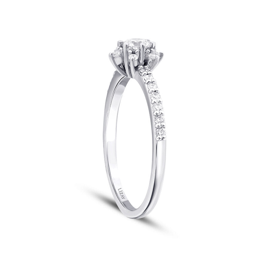 0,43 Carat Diamond Round Solitaire Engagement Ring