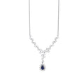 0,64 Carat Diamond Pear Sapphire Necklace