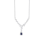 0,64 Carat Diamond Pear Sapphire Necklace