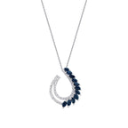 0,87 Carat Diamond Marquise Sapphire Trend Necklace