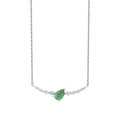 0,36 Carat Diamond Pear Emerald Necklace