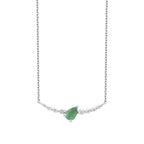 0,36 Carat Diamond Pear Emerald Necklace