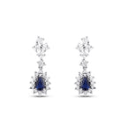 1,12 Carat Diamond Pear Sapphire Earrings