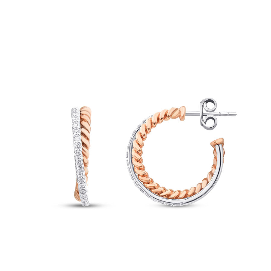 0,30 Carat Diamond Two-Tone Trend Earrings