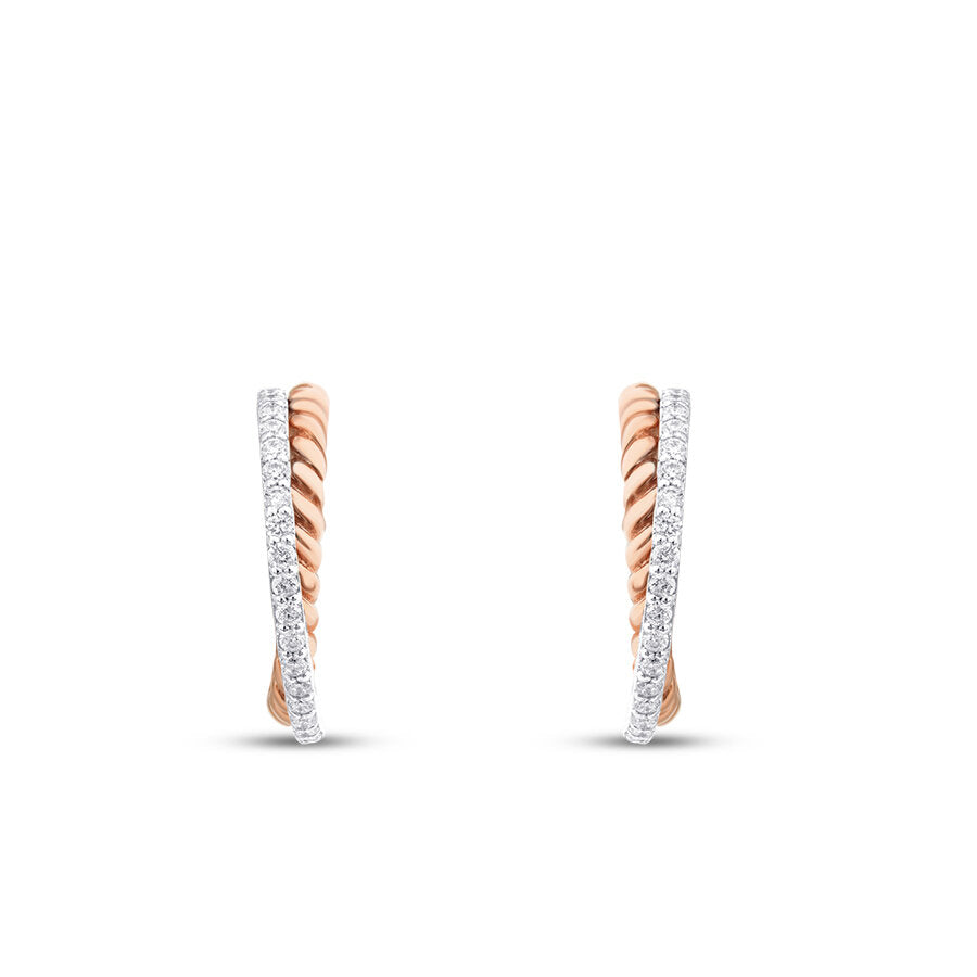 0,30 Carat Diamond Two-Tone Trend Earrings