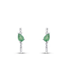 1,06 Carat Diamond Pear Emerald Earrings