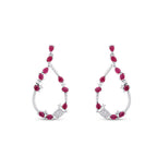 1,75 Carat Diamond Pear Ruby Trend Earrings