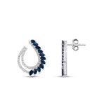 1,56 Carat Diamond Marquise Sapphire Trend Earrings