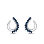 1,56 Carat Diamond Marquise Sapphire Trend Earrings
