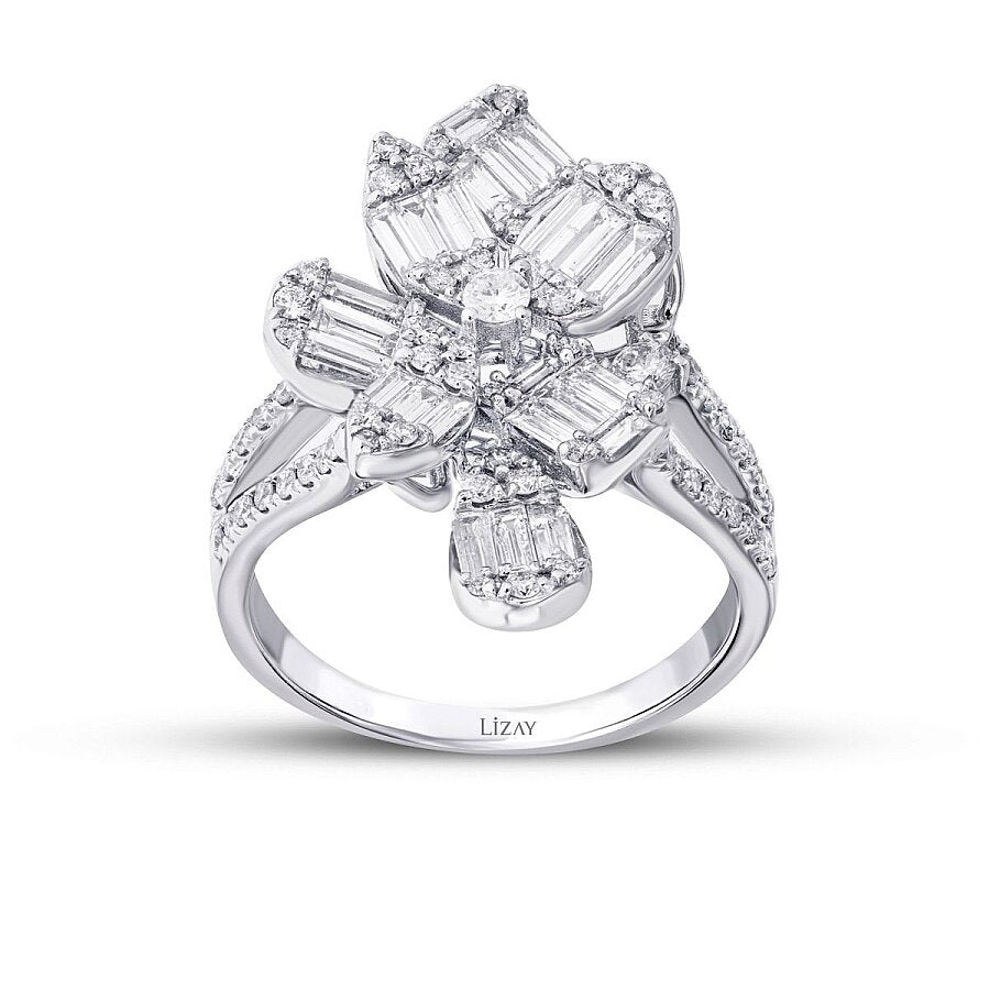 1,34 Carat Diamond Baguette Trend Ring