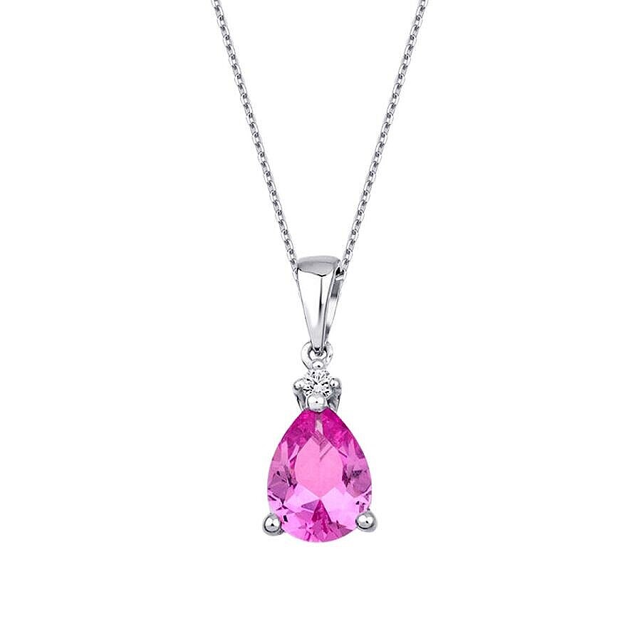 1,32 Carat Diamond Pink Sapphire Necklace