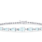 1,99 Carat Diamond Aquamarine Pear Bracelet