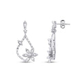 0.80 Carat Diamond Baguette Flower Earrings