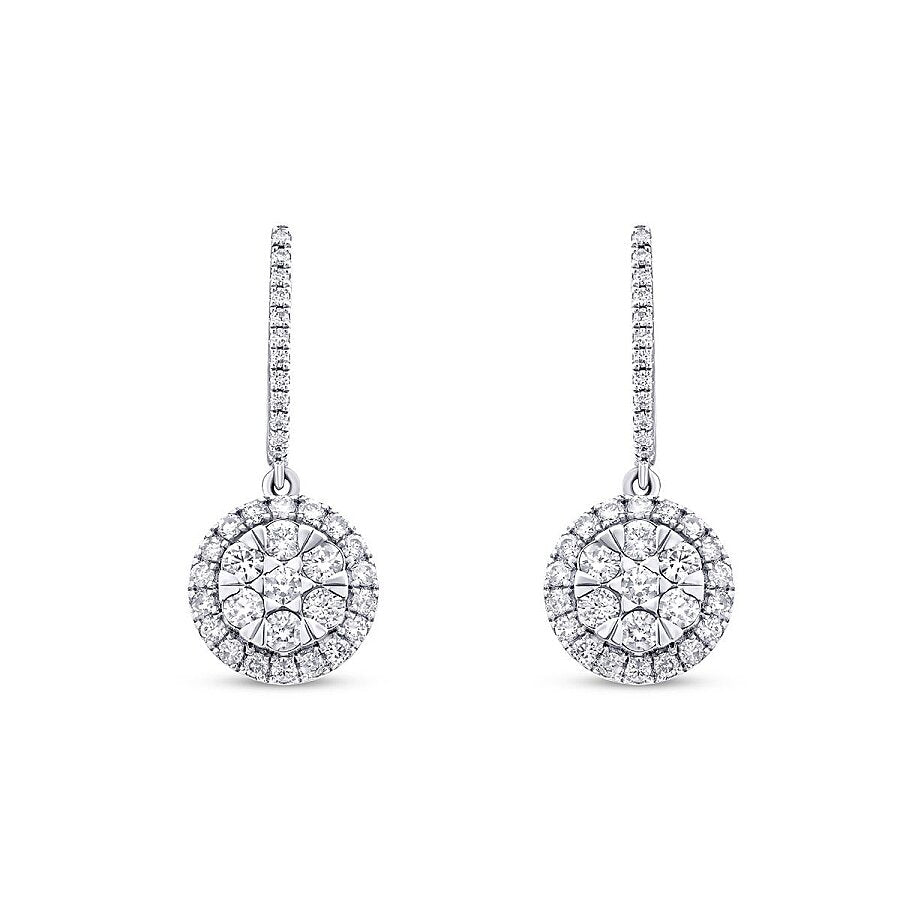1,31 Carat Diamond Round Earrings
