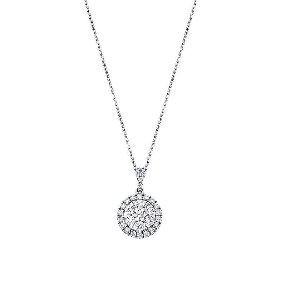 0.63 Carat Diamond Round Stone Trend Necklace