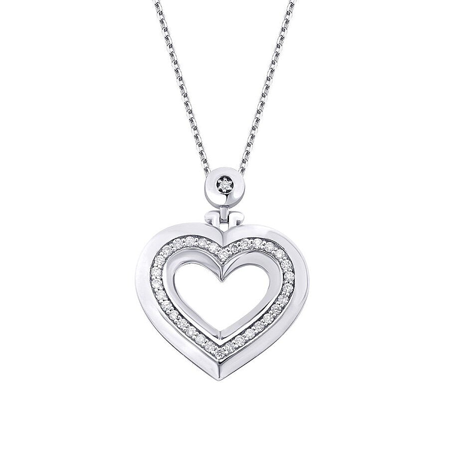 0,25 Carat Diamond Round Heart Trend Necklace