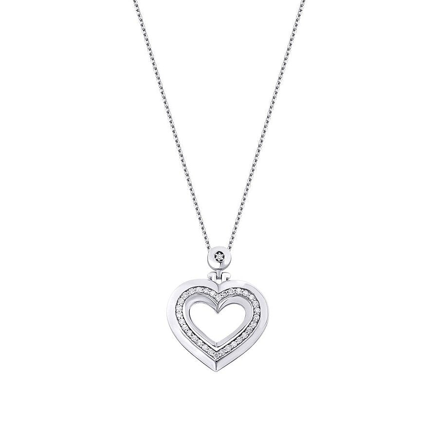 0,25 Carat Diamond Round Heart Trend Necklace