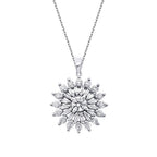 0,97 Carat Diamond Baguette Sun Necklace