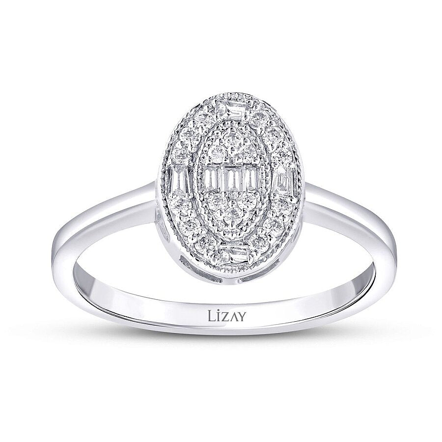 0,19 Carat Diamond Oval Baguette Trend Ring