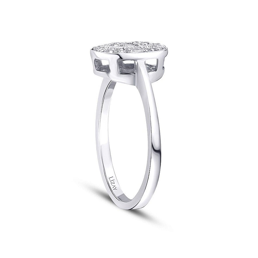 0,19 Carat Diamond Oval Baguette Trend Ring