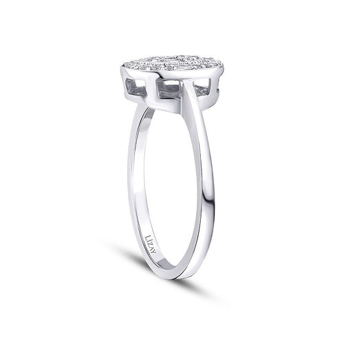 0.19 Carat Diamond Oval Baguette Trend Ring