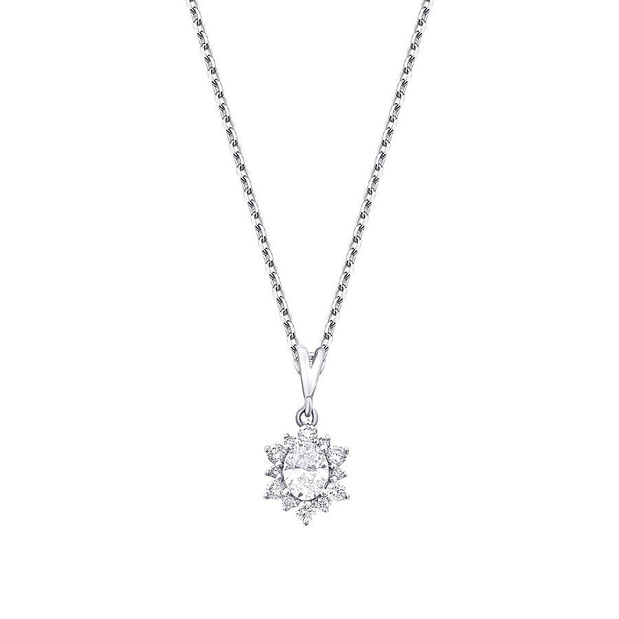 0,44 Carat Diamond Oval Necklace
